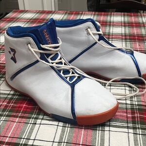 Starbury by Stephon Marbury White and Blue Men's Sneakers with Orange Soles